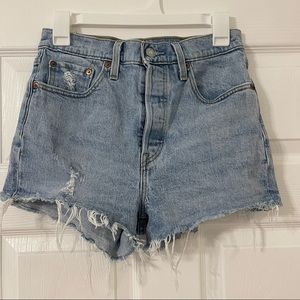 Levi’s 501 High Rise Button Fly Cut Off Jean Shorts
